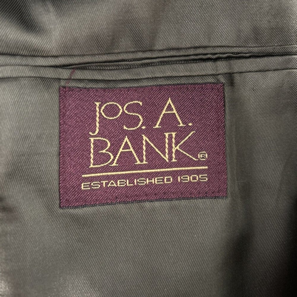 VTG Jos A Bank Business Express 100% Wool Green/Blue Check Blazer Jacket 43R - Picture 9 of 11